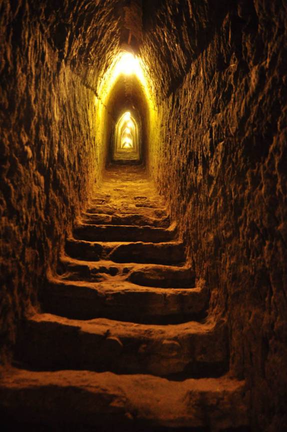 Interior da pirâmide de Cholula, no México